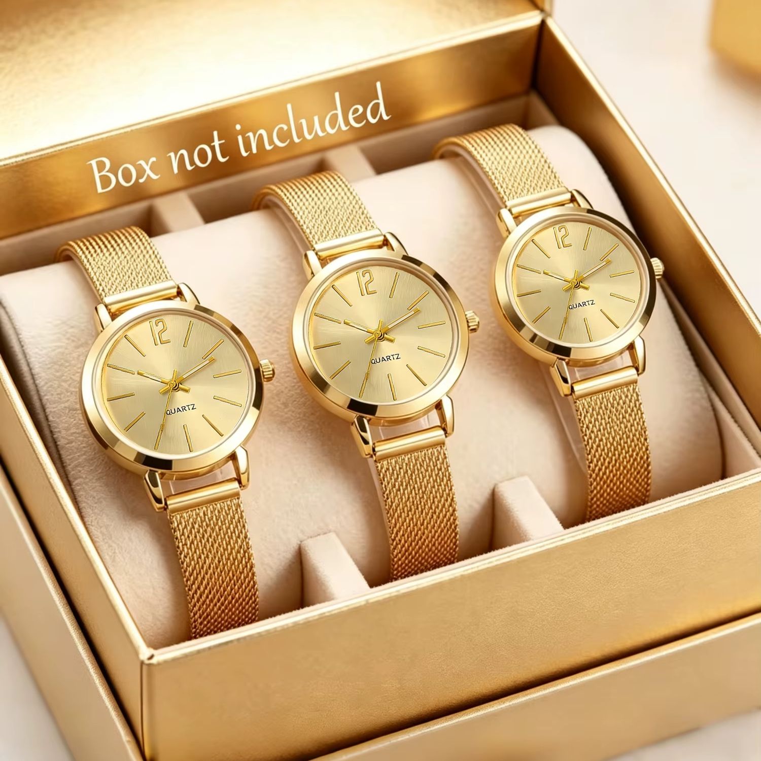 Luxury Watch Gift For Her - Набор из трех компактных круглых женских