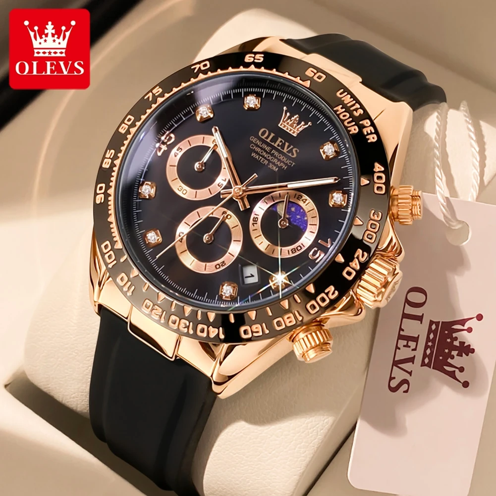Luxury Watch Maker - OLEVS 2875 Мужские часы-хронограф с 24-часовым